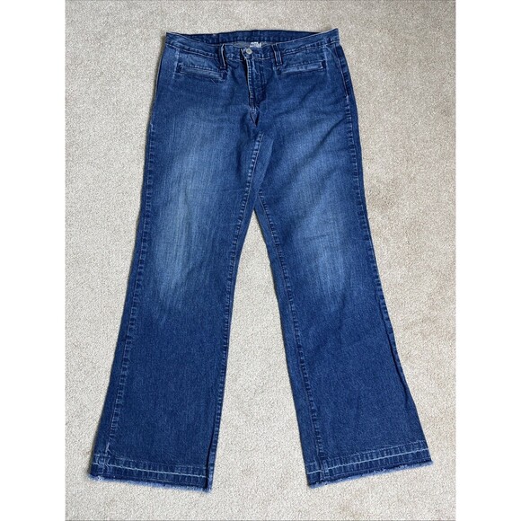 VTG Y2K LUCKY‎ BRAND Women’s Dungarees Jeans GENE Montesano SZ 14 35x31 USA Made - Picture 1 of 14